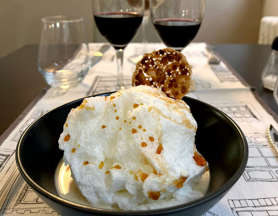 Île flottante Restaurant Hôtel la Promenade Villeneuve Tolosan - Cuisine maison